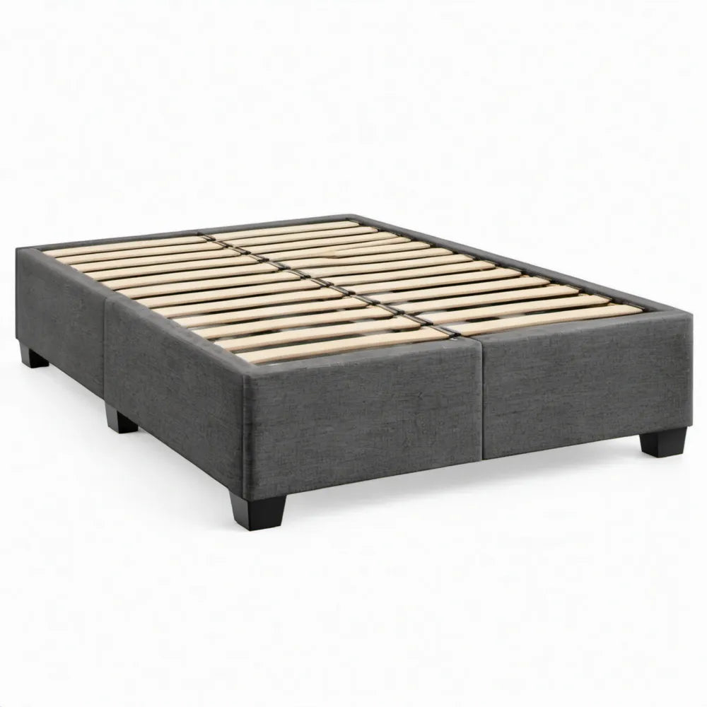 Gestoffeerd bed 160 x 200 cm Grijs met lattenbodem