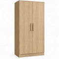 2-deurs opbergkast 80 x 50 x 180 cm licht eiken