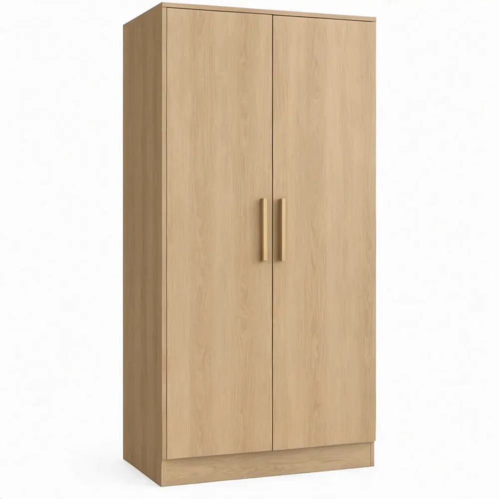 2-deurs opbergkast 80 x 50 x 180 cm licht eiken
