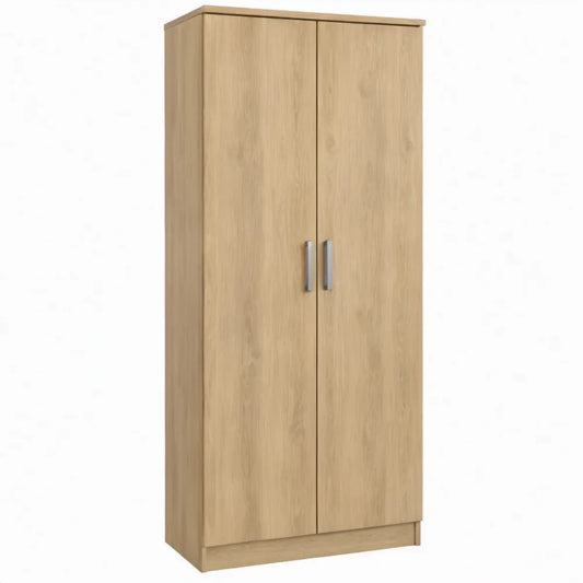 Kledingkast met 2 draaideuren, 80 x 50 x 180 cm, eikenkleurig