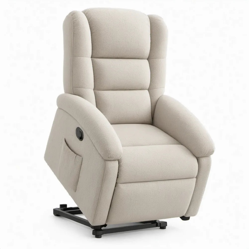 Elektrische sta-opfauteuil met relaxfunctie, crème, 90 x 96 x 105 cm