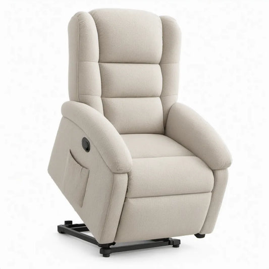Elektrische sta-opfauteuil met relaxfunctie, crème, 90 x 96 x 105 cm